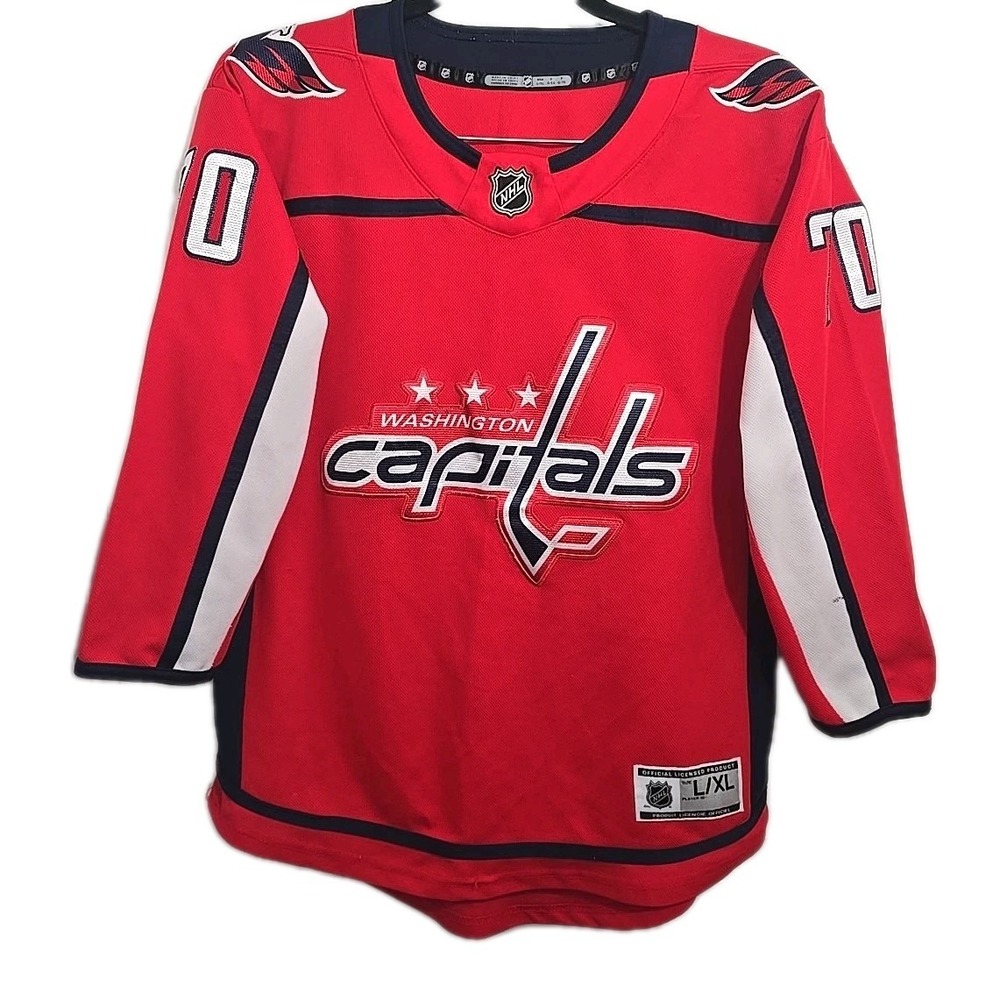 NHL Washington Capitals Braden Holtby #70‎ Red Jersey Youth Size Large XL